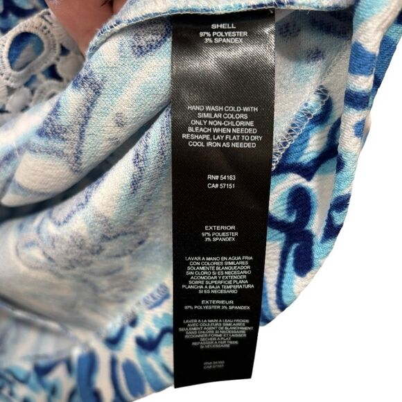 JH Blue and White Lace Applique Sheath Sleeveless Colorful Dress Women's size 4 - Picture 6 of 10